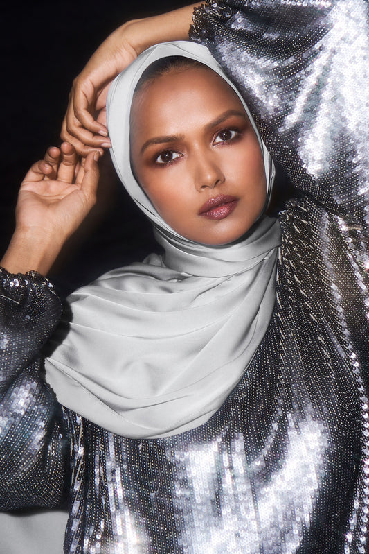 Perfect Satin Hijab - Silver