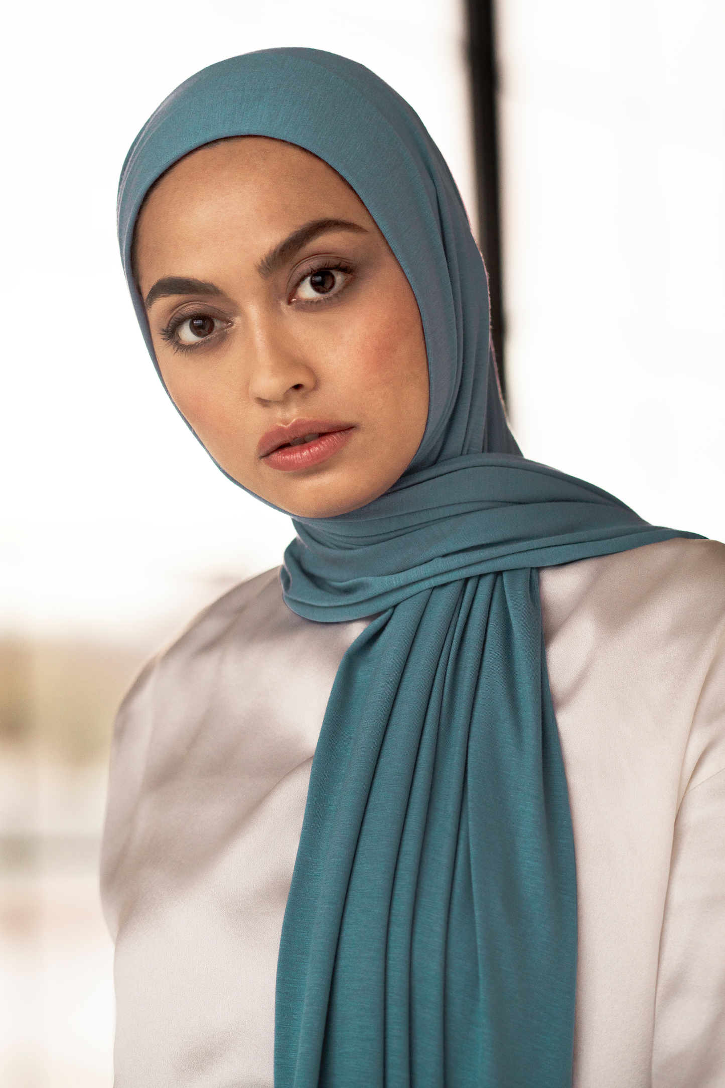 Premium Jersey Hijab - Turkish Blue