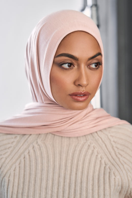 Premium Jersey Hijab - Powder Pink